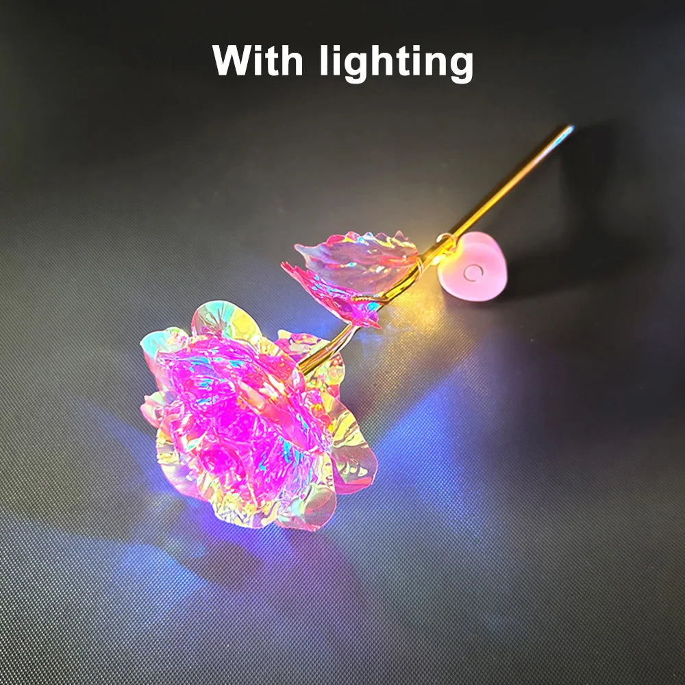 Golden Plated Artificial Luminous Roses - Wholesalus