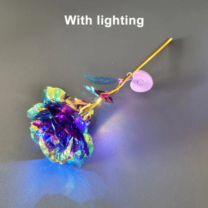 Golden Plated Artificial Luminous Roses - Wholesalus