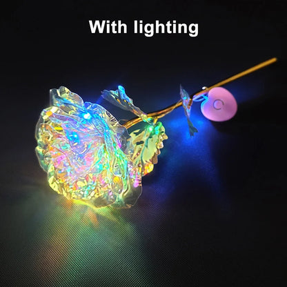 Golden Plated Artificial Luminous Roses - Wholesalus