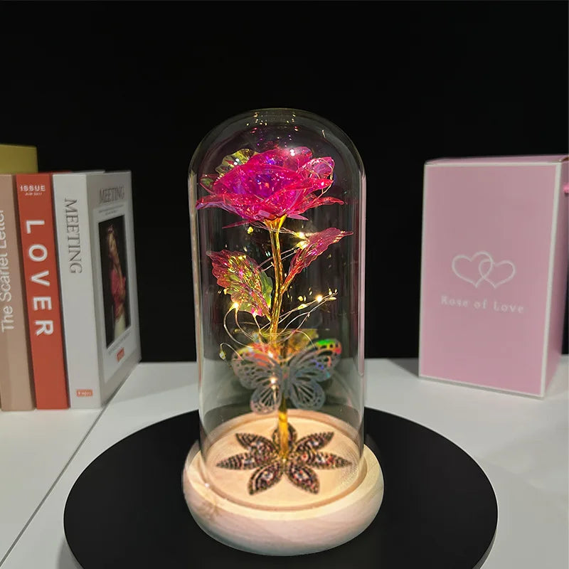Golden Plated Artificial Luminous Roses - Wholesalus