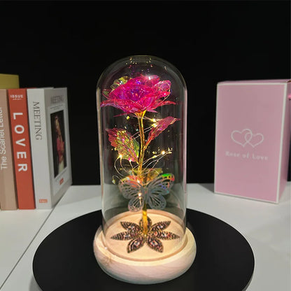Golden Plated Artificial Luminous Roses - Wholesalus
