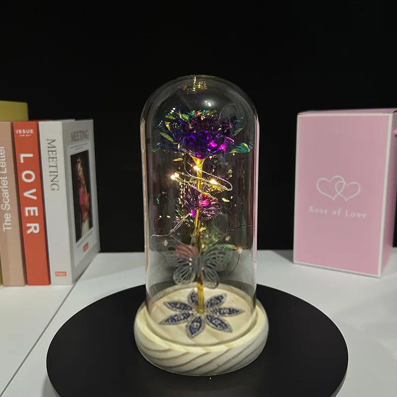 Golden Plated Artificial Luminous Roses - Wholesalus