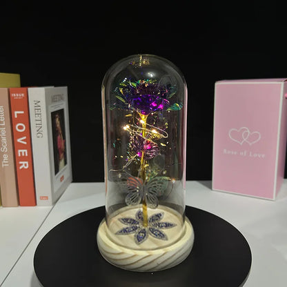 Golden Plated Artificial Luminous Roses - Wholesalus
