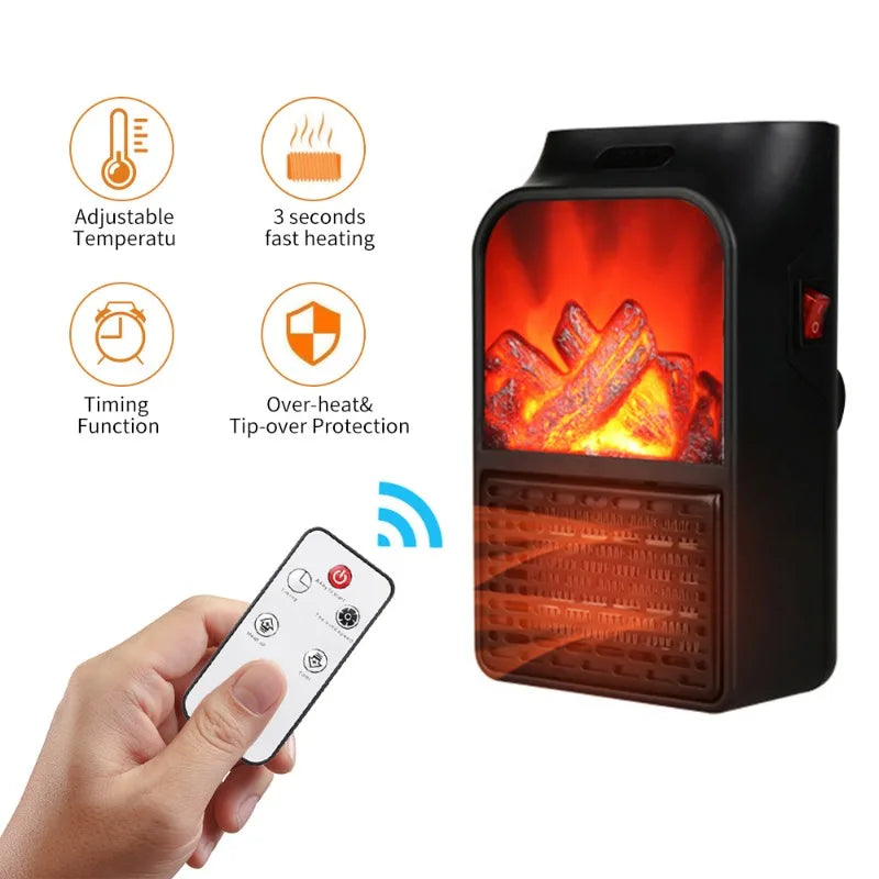 Mini Electric 3D Flame Fireplace Heater - Wholesalus