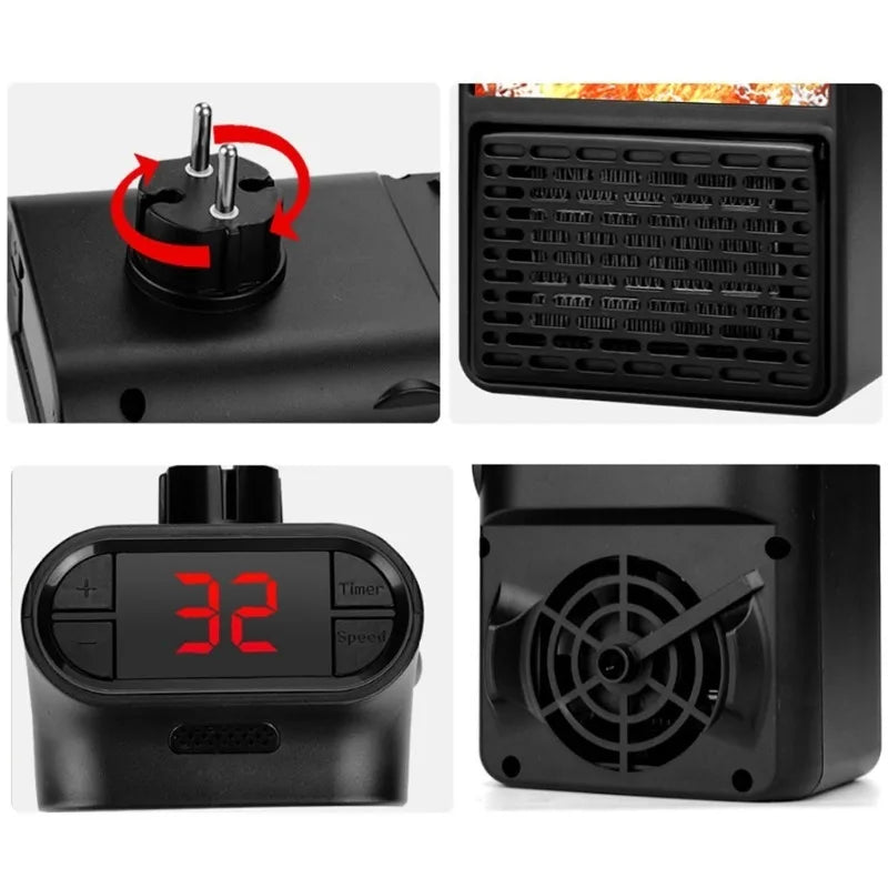 Mini Electric 3D Flame Fireplace Heater - Wholesalus