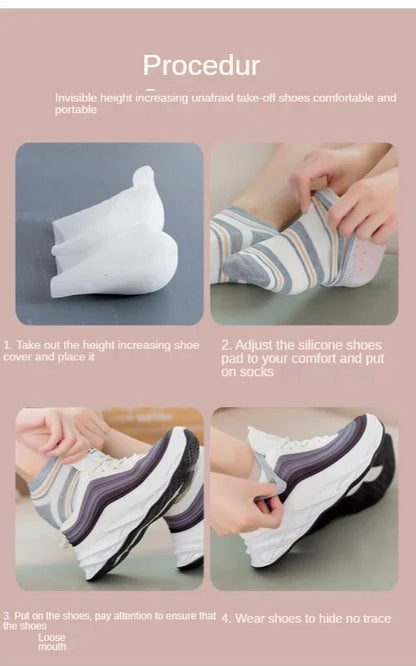 Unisex Invisible Height Increase Silicone Insole - Wholesalus