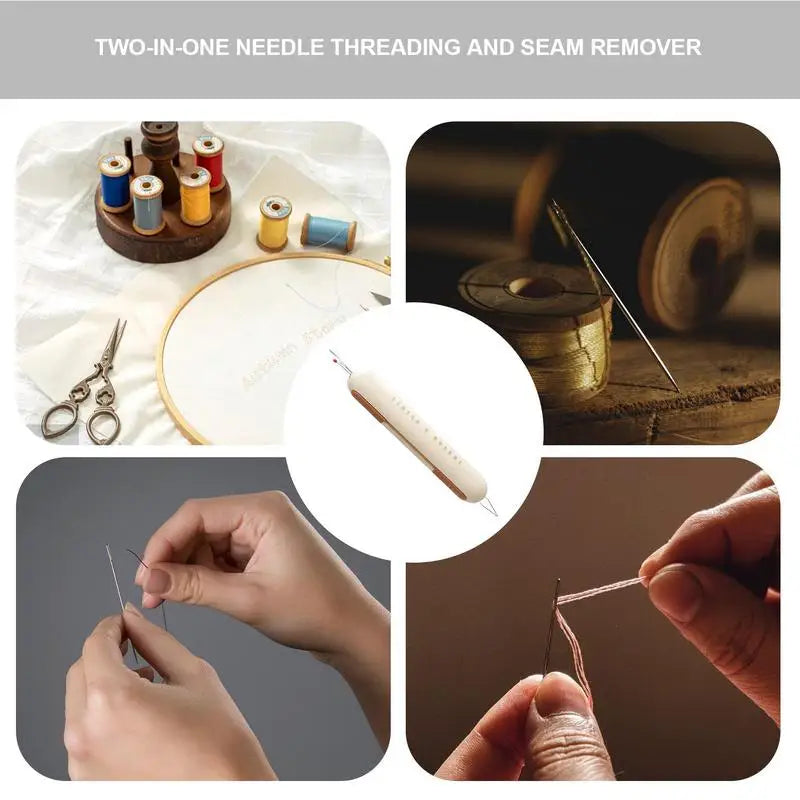 2 in 1 Needle Threader Seam Ripper - Wholesalus