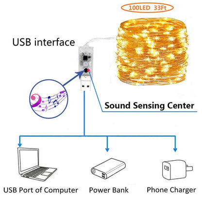 Sound Control Decorative String Light - Wholesalus