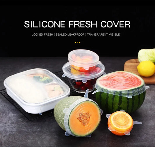 Elastic Silicone Lid Covers 6PCS - Wholesalus
