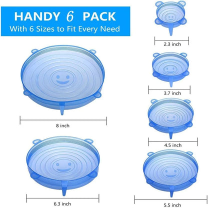 Elastic Silicone Lid Covers 6PCS - Wholesalus