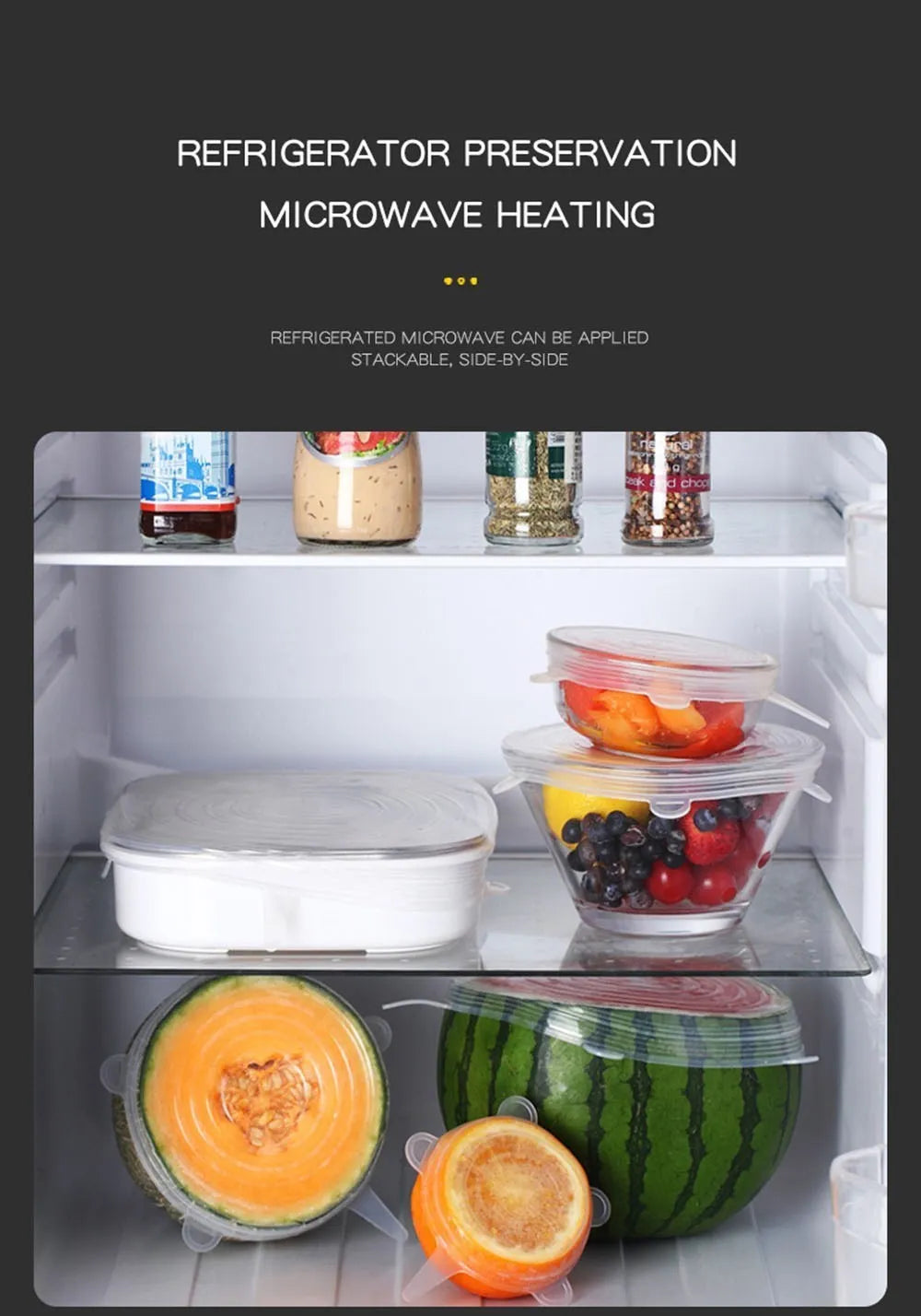 Elastic Silicone Lid Covers 6PCS - Wholesalus