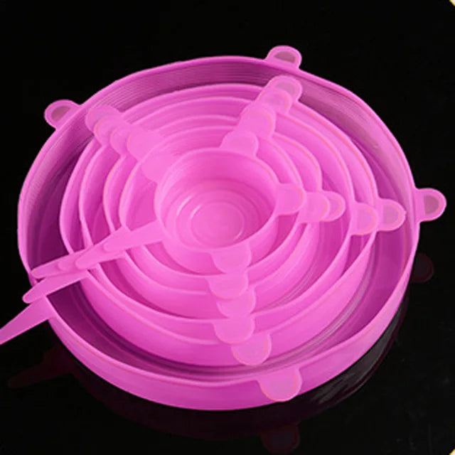 Elastic Silicone Lid Covers 6PCS - Wholesalus