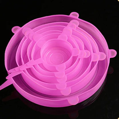 Elastic Silicone Lid Covers 6PCS - Wholesalus