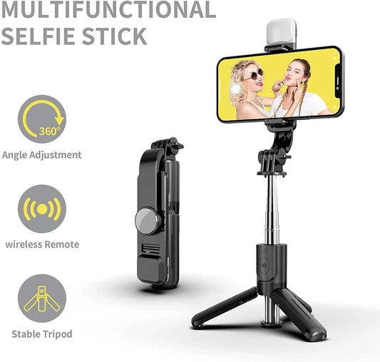Bluetooth Selfie Stick Tripod with Fill Light - Wholesalus