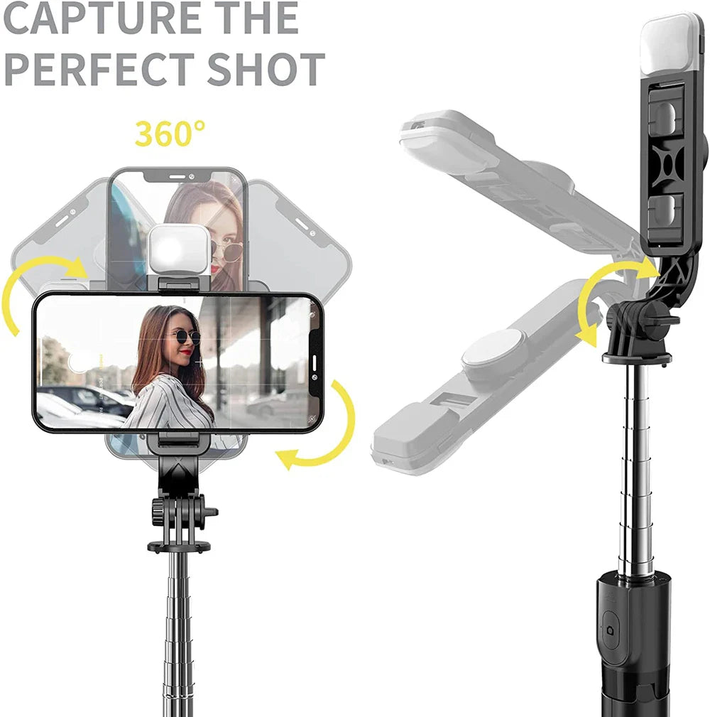 Bluetooth Selfie Stick Tripod with Fill Light - Wholesalus