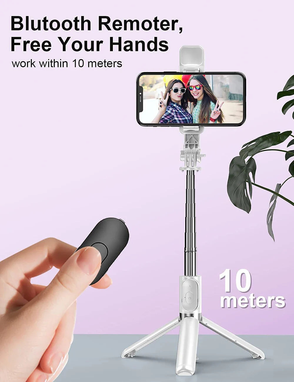 Bluetooth Selfie Stick Tripod with Fill Light - Wholesalus