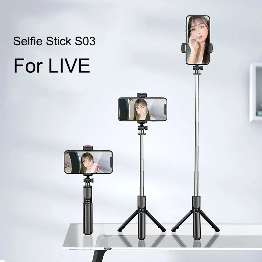 Bluetooth Selfie Stick Tripod with Fill Light - Wholesalus