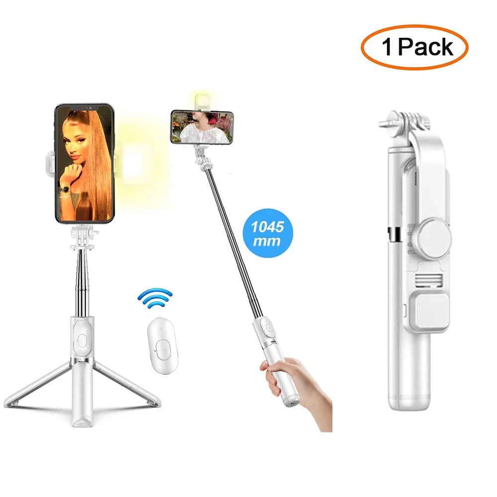 Bluetooth Selfie Stick Tripod with Fill Light - Wholesalus