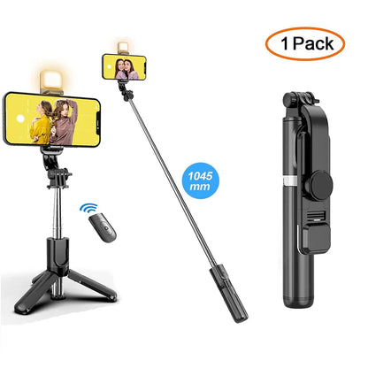 Bluetooth Selfie Stick Tripod with Fill Light - Wholesalus