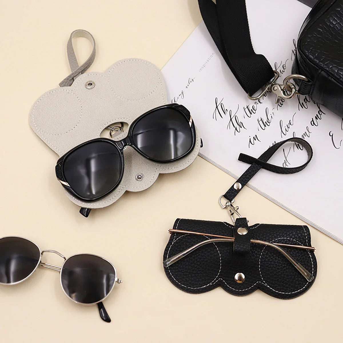 Hanging PU Leather Sunglasses Pouch - Wholesalus