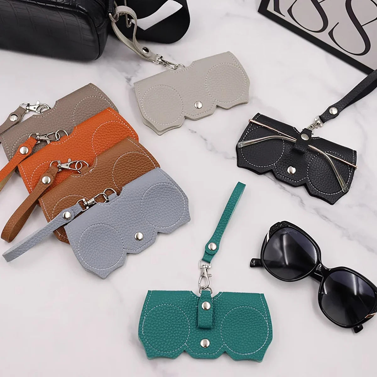 Hanging PU Leather Sunglasses Pouch - Wholesalus