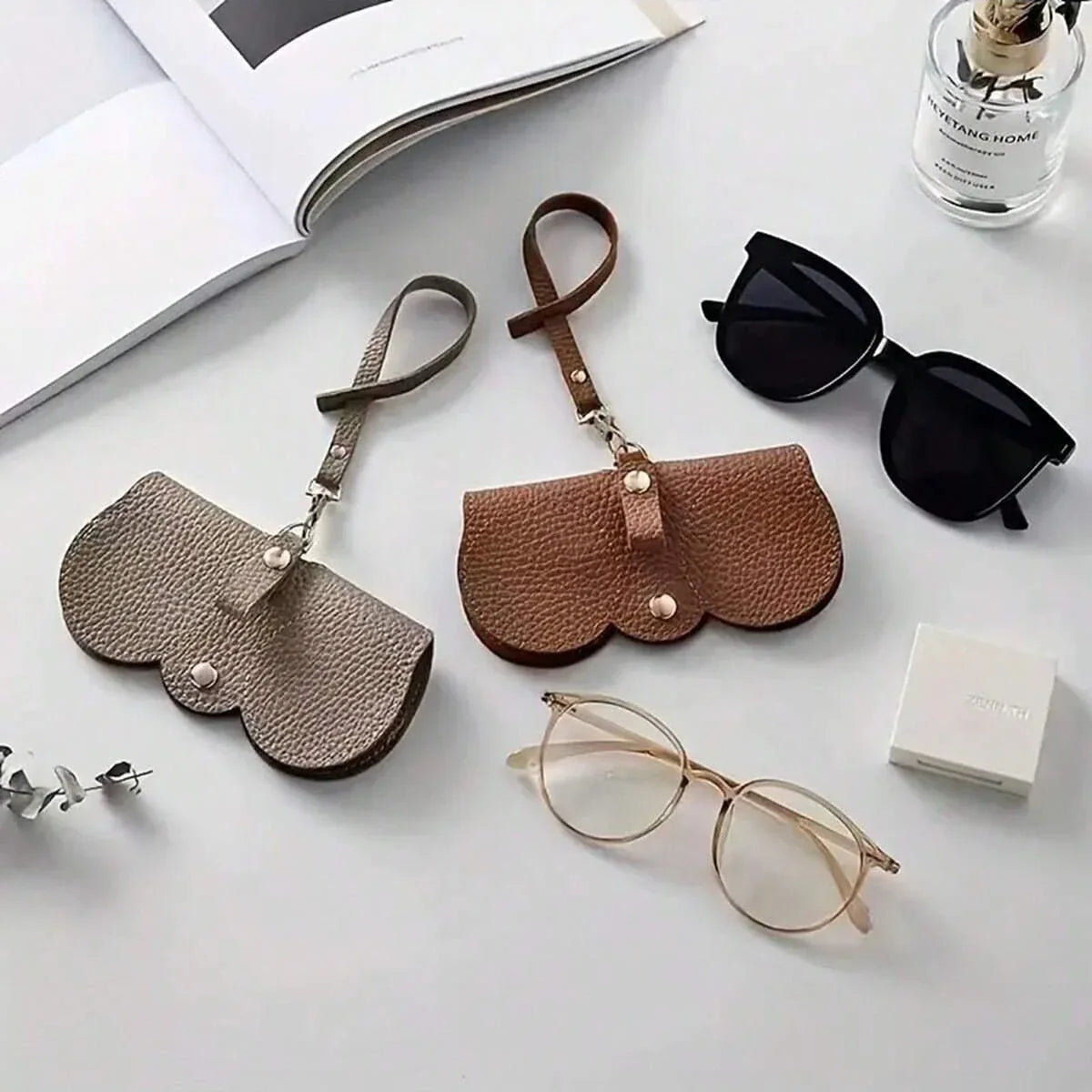 Hanging PU Leather Sunglasses Pouch - Wholesalus