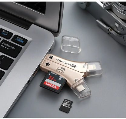 4 In 1 Flash Drive Card Reader - Wholesalus
