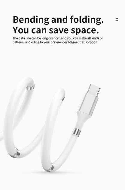 Self Winding Magnetic Fast Charging Data Cable - Wholesalus