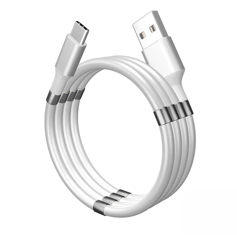 Self Winding Magnetic Fast Charging Data Cable - Wholesalus