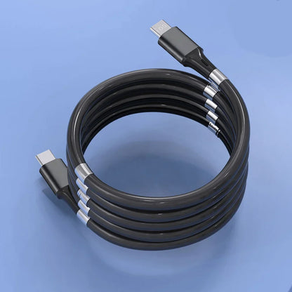 Self Winding Magnetic Fast Charging Data Cable - Wholesalus