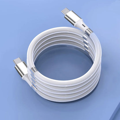 Self Winding Magnetic Fast Charging Data Cable - Wholesalus