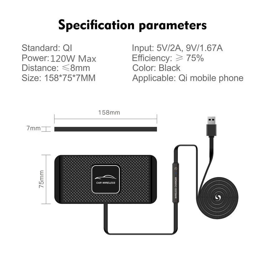 Car Anti-Slip Fast Wireless Charger Pad - Wholesalus