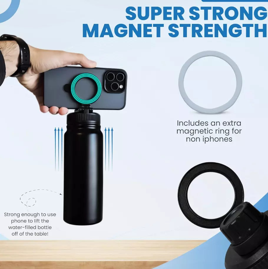 Insulated Water Bottle Magnetic Phone Holder