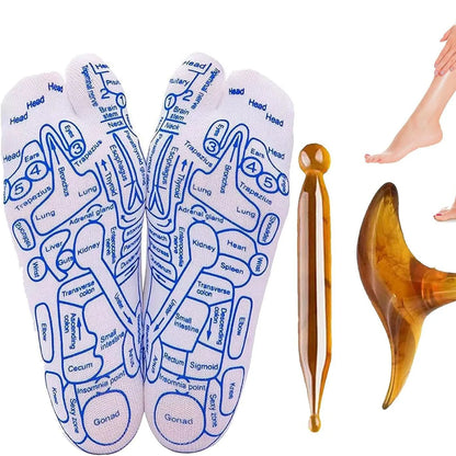 Acupressure Reflexology Socks with Massage Stick - Wholesalus