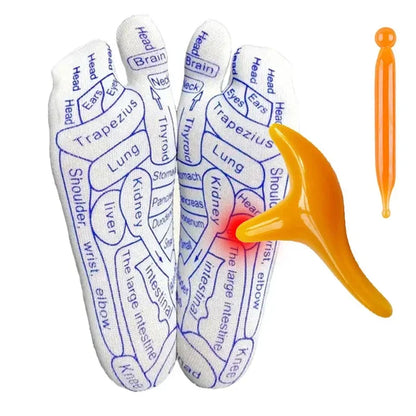 Acupressure Reflexology Socks with Massage Stick - Wholesalus