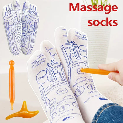 Acupressure Reflexology Socks with Massage Stick - Wholesalus